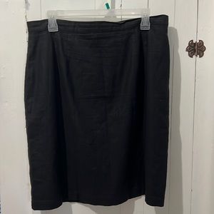 J.R.T. Black Linen/cotton Fully Lined Skirt